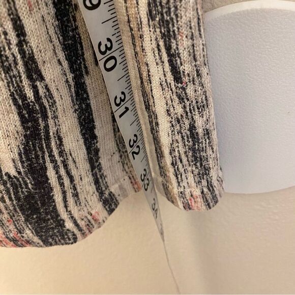 NIC+ZOE Painted Twirl Linen Blend long Cardigan button front boho art to wear L - Picture 6 of 9